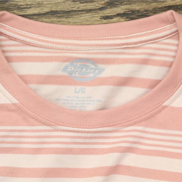 NEW Dickies Womens Remanufactured Baggy Utility Pocket Tee T-Shirt Pink Multi L - Picture 3 of 5